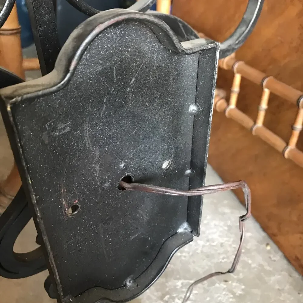LARGE 1920S STYLE WROUGHT IRON SPANISH REVIVAL HOME WALL DOUBLE SCONCE LAMP
